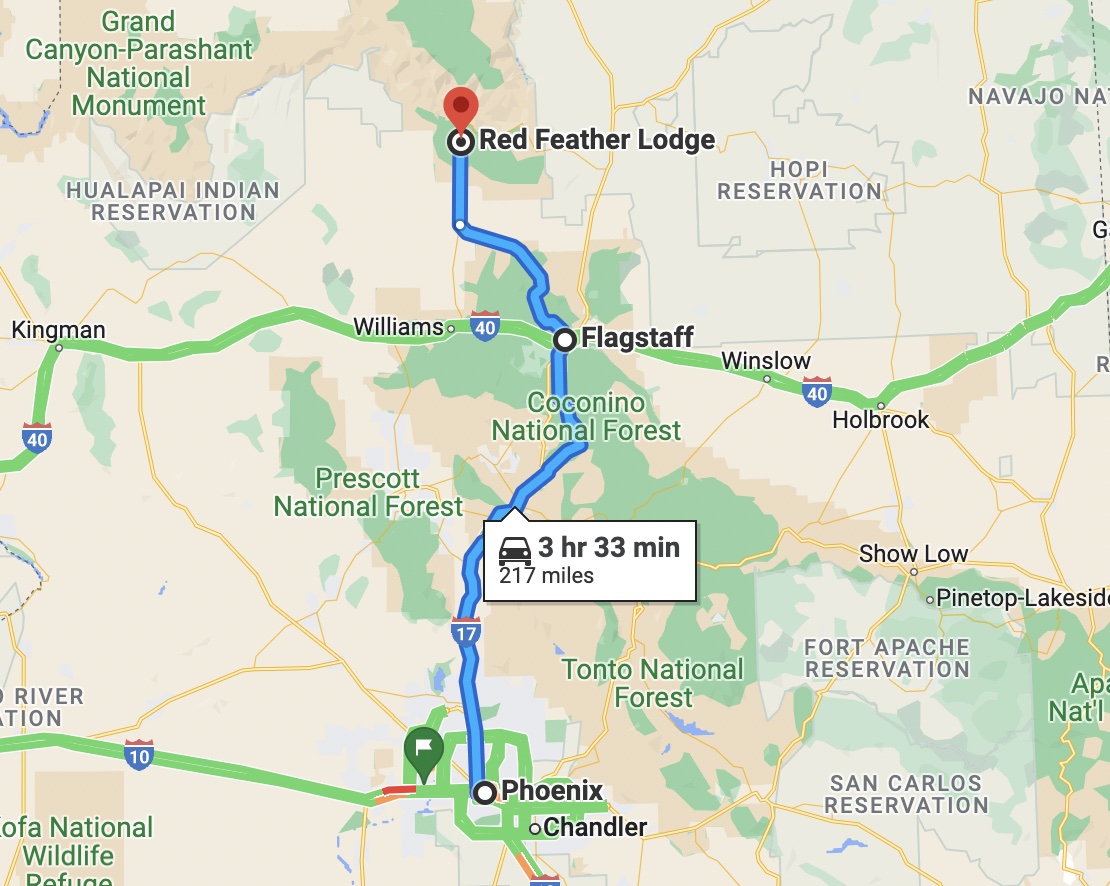 Grand Canyon Itineraries Red - Grand Canyon Flagstaff Grand Canyon