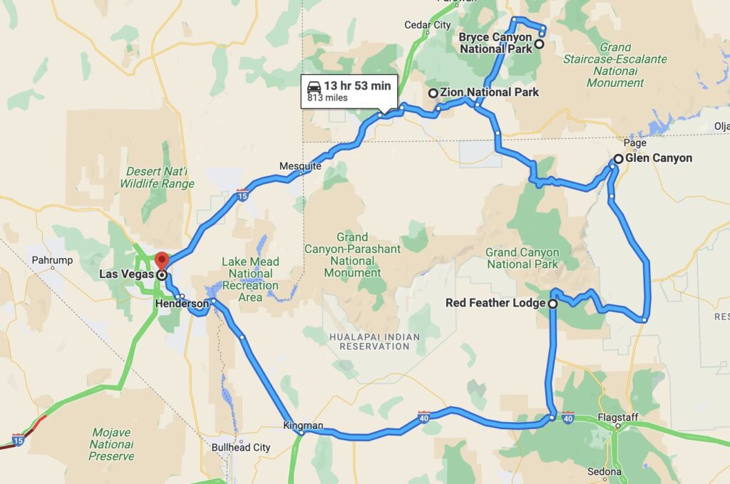 Grand Canyon Itineraries - Red Feather Lodge Grand Canyon